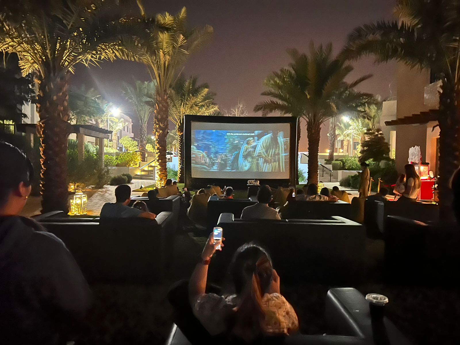 Outdoor movie night at Antara